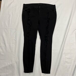 Fashion to figure ladies, black straight leg jeans, size 22